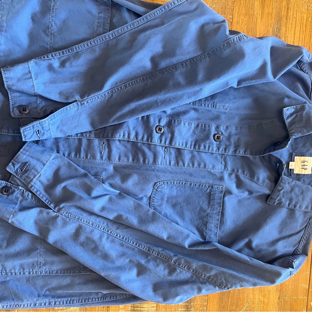 GAP Men's Vibrant Blue Shirt Jacket - Picture 3 of 6